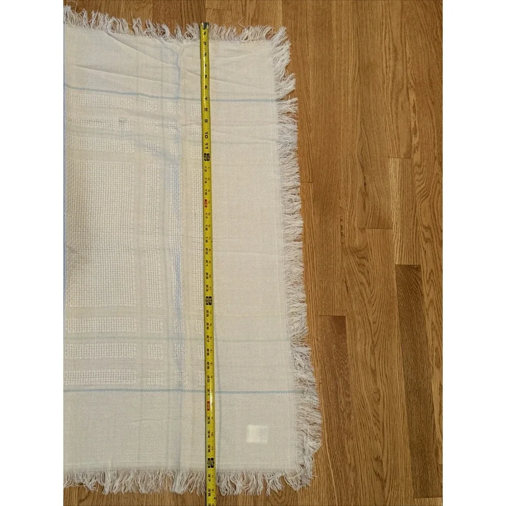 White Pastel Stripe Lovey Fringe Japan Vintage Baby Kisses Security Blanket